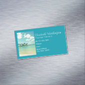 Tranquil en Serene Turquoise Beach in Hawaii Visitekaartje Magneet (Voorbeeld)
