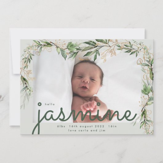 Tranquil Eucalyptus Elegant Green Breezy Zee Aankondiging (Voorkant)