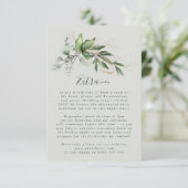 Tranquil Eucalyptus Elegant Green Breezy Zee Informatiekaartje (Staand voorkant)