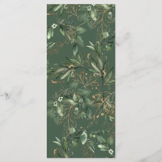 Tranquil Eucalyptus Elegant Green Breezy Zee Menu (Achterkant)