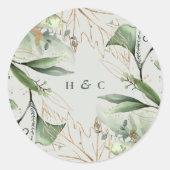 Tranquil Eucalyptus Elegant Green Breezy Zee Ronde Sticker (Voorkant)