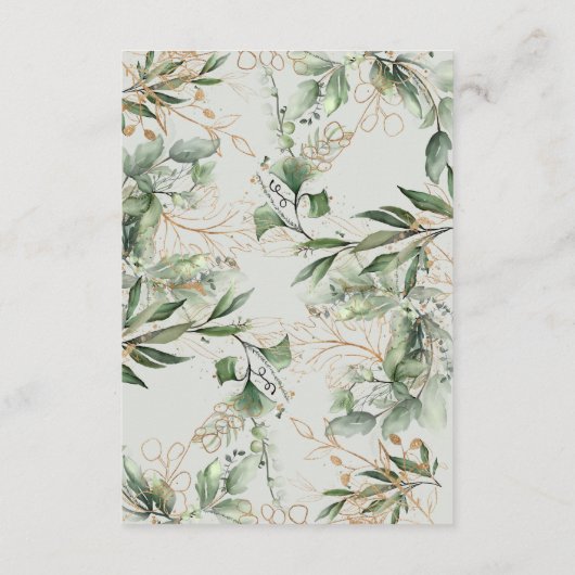 Tranquil Eucalyptus Elegant Groen Detail Zee Informatiekaartje (Achterkant)