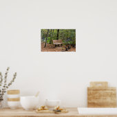 Tranquil Forest Bench in Autumn Poster (Keuken)