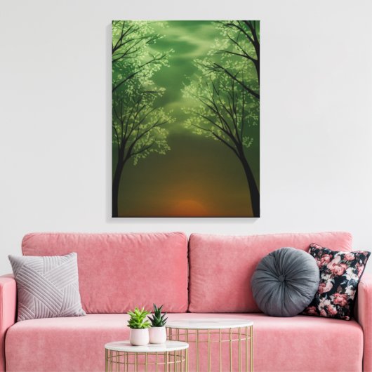 Tranquil Forest in de schemering Canvas Afdruk (Insitu (Woonkamer))