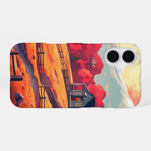 Tranquil Forest Path bij Sunset_iPhone-hoesje iPhone 16 Hoesje (Achterkant horizontaal)