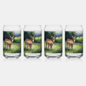 Tranquil Forest Serenity: Herten grazen Blikvorm Glas (Voorkant)