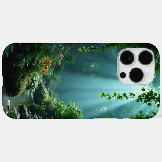 Tranquil Forest Stream iPhone Case (Achterkant (horizontaal))