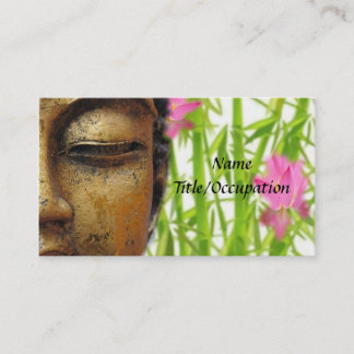 Tranquil Gold Buddha en Floral Visitekaartje