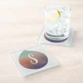 Tranquil Gradient Teardrop Glazen Onderzetter (Schuin)