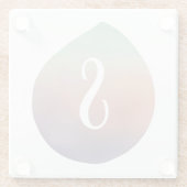 Tranquil Gradient Teardrop Glazen Onderzetter (Achterkant)