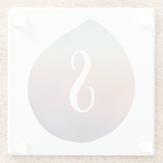 Tranquil Gradient Teardrop Glazen Onderzetter (Achterkant)