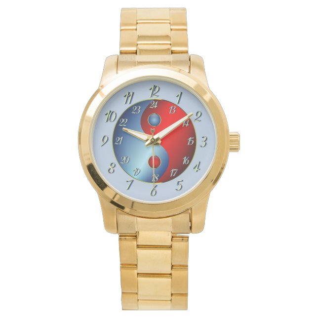 Tranquil Gray Ying Yang Horloge (Voorkant)