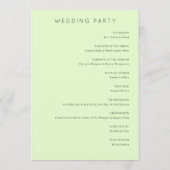 Tranquil Green Palm Tree Wedding Ceremony Schedule Programmakaart (Achterkant)
