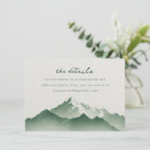 Tranquil Green Watercolor Mountain Informatiekaartje (Staand voorkant)
