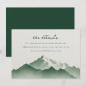 Tranquil Green Watercolor Mountain Informatiekaartje (Voorkant / Achterkant)