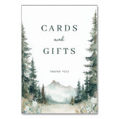 Tranquil Green Watercolor Mountain Landscape Kaart (Achterkant)