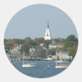 Tranquil Harbor Ronde Sticker (Voorkant)