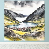 Tranquil Haven door de Noorse fjorden Canvas Afdruk (Insitu (Houten vloer))