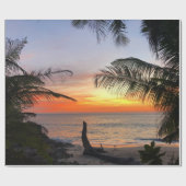Tranquil Hawaiian Tropical Island Beach Sunset Cadeaupapier (Vlak)