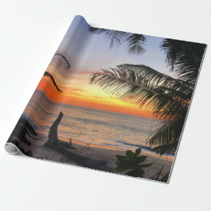 Tranquil Hawaiian Tropical Island Beach Sunset Cadeaupapier