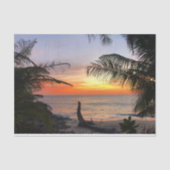 Tranquil Hawaiian Tropical Island Beach Sunset Tissuepapier (Voorkant)