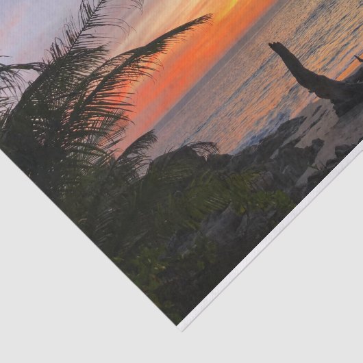 Tranquil Hawaiian Tropical Island Beach Sunset Tissuepapier (Detail)