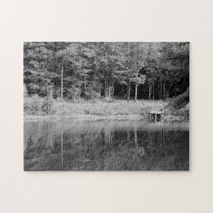 Tranquil Herfst Pond Uitzicht Vist Dock Family Fun Legpuzzel