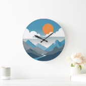 Tranquil Horizon | Minimaal berglandschapskunst Grote Klok (Huis)