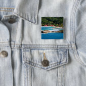 Tranquil Island Paradise Labadee Haiti Vierkante Button 5,1 Cm (In situ)