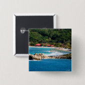 Tranquil Island Paradise Labadee Haiti Vierkante Button 5,1 Cm (Voorkant /achterkant)