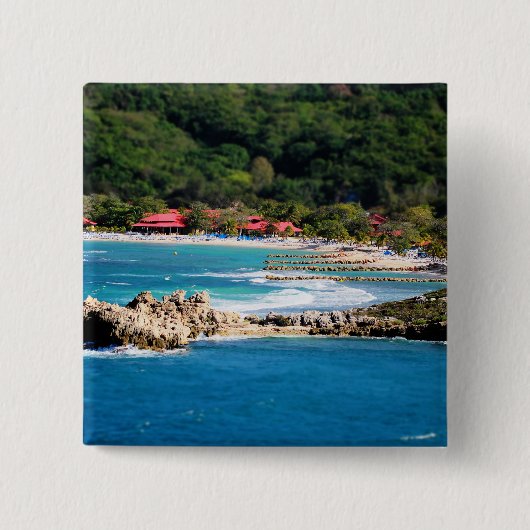 Tranquil Island Paradise Labadee Haiti Vierkante Button 5,1 Cm (Voorkant)