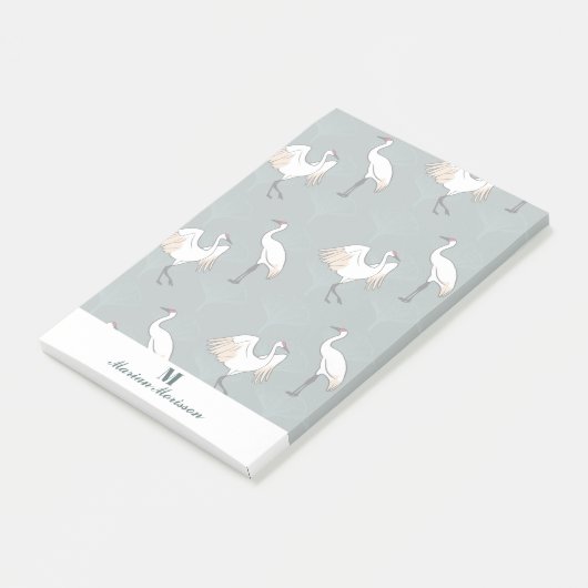 Tranquil Japanse kranen & Gingko laat persoonlijk Post-it® Notes (Schuin)