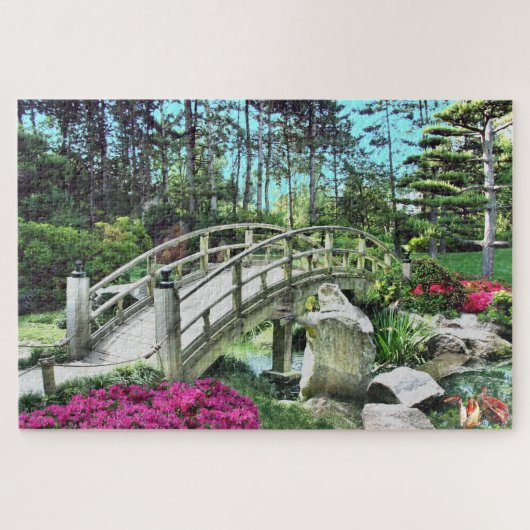 Tranquil Japanse tuin Jigzaag Puzzle Legpuzzel (Horizontaal)
