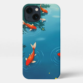 Tranquil Koi Pond iPhone Case – Japanse kunststijl 13 Hoesje