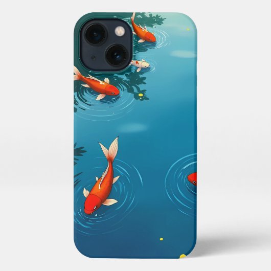 Tranquil Koi Pond iPhone Case – Japanse kunststijl iPhone Hoesje (Achterkant)