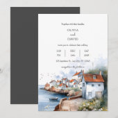 Tranquil Kustdorp Cottages Bruiloft Kaart (Voorkant / Achterkant)