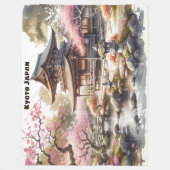Tranquil Kyoto Japan Waterverf Sketch | Fleece Deken (Voorkant)
