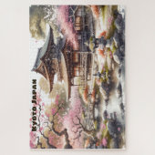 Tranquil Kyoto Japan Waterverf Sketch | Legpuzzel (Verticaal)