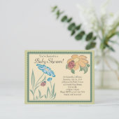 Tranquil Ladybugs Neutral Baby Shower Invitations Kaart (Staand voorkant)
