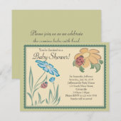 Tranquil Ladybugs Neutral Baby Shower Invitations Kaart (Voorkant / Achterkant)