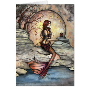 Tranquil Lagoon Mermaid Art Kaart
