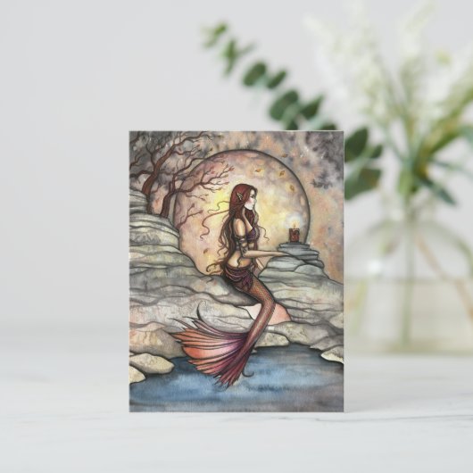 Tranquil Lagoon Mermaid Fantasy Art Briefkaart (Staand voorkant)