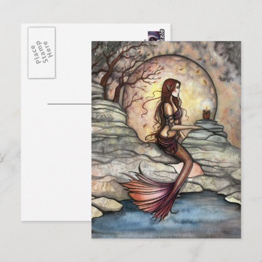 Tranquil Lagoon Mermaid Fantasy Art Briefkaart (Voorkant / Achterkant)