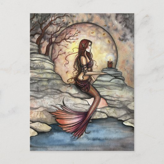 Tranquil Lagoon Mermaid Fantasy Art Briefkaart (Voorkant)