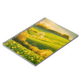 Tranquil landschap in zonnestralen. Mooie su Notitieboek (Linkerzijde)