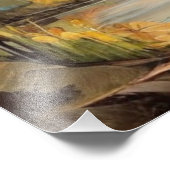 Tranquil Landschapsschilderij - Rivier en Bomen Foto Afdruk (Hoek)