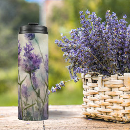 Tranquil Lavendel Fields Thermische Tumbler Thermosbeker