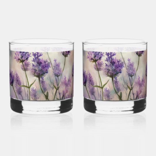 Tranquil Lavendel Fields Whiskey Bril Whisky Glas (Achterkant)