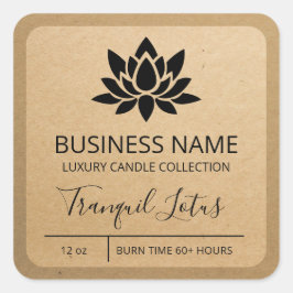 Tranquil Lotus Kraft Paper Soy Candle Labels