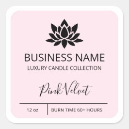 Tranquil Lotus Pink Soy Candle Product Labels